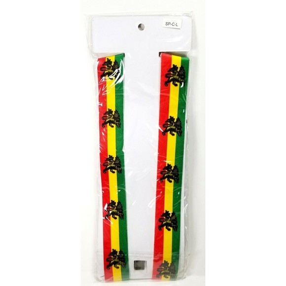 Suspenders Rasta Lion Multi Color Stripe Unisex Unicfashion Halloween New Sealed - Picture 3 of 3